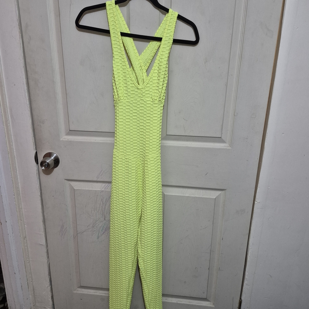 Alala Vibrant Yellow Textured Jumpsuit